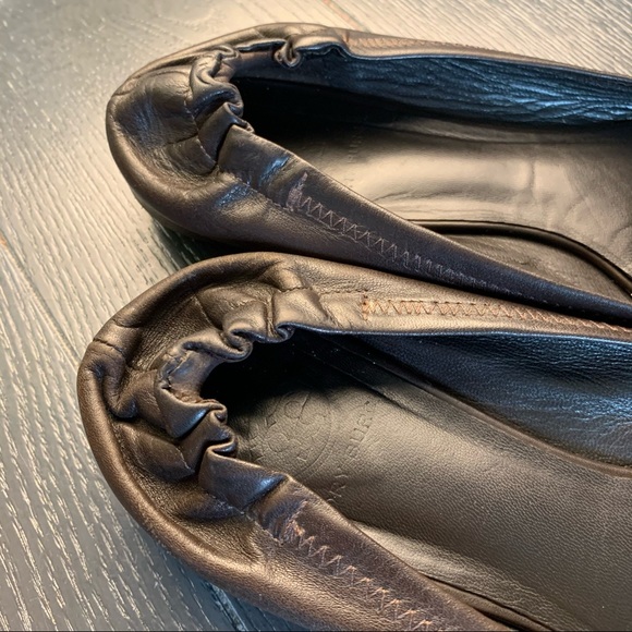 HP {Tory Burch} Dark Chocolate Reva Flats Women’s 7 Ballet - Picture 10 of 14